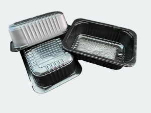 Чрный полипропиленовый лоток под запайку 187х137х55